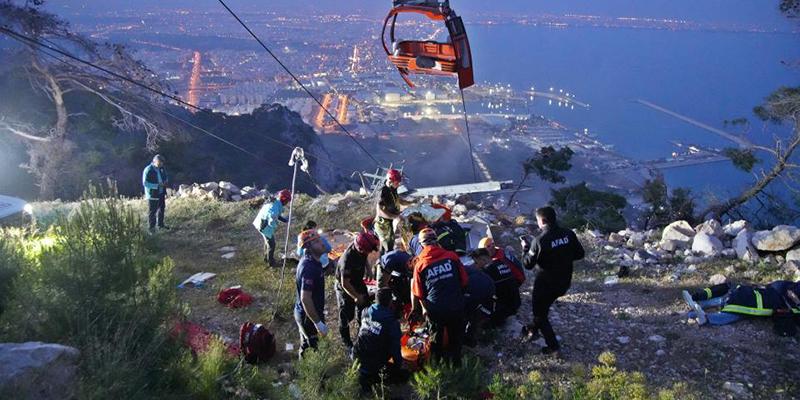 Accident de téléphérique en Turquie : Après un mort et 10 blessés 29 personnes toujours bloquées